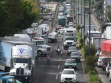 Aspecto del bloqueo carretero del lunes 26 de octubre.