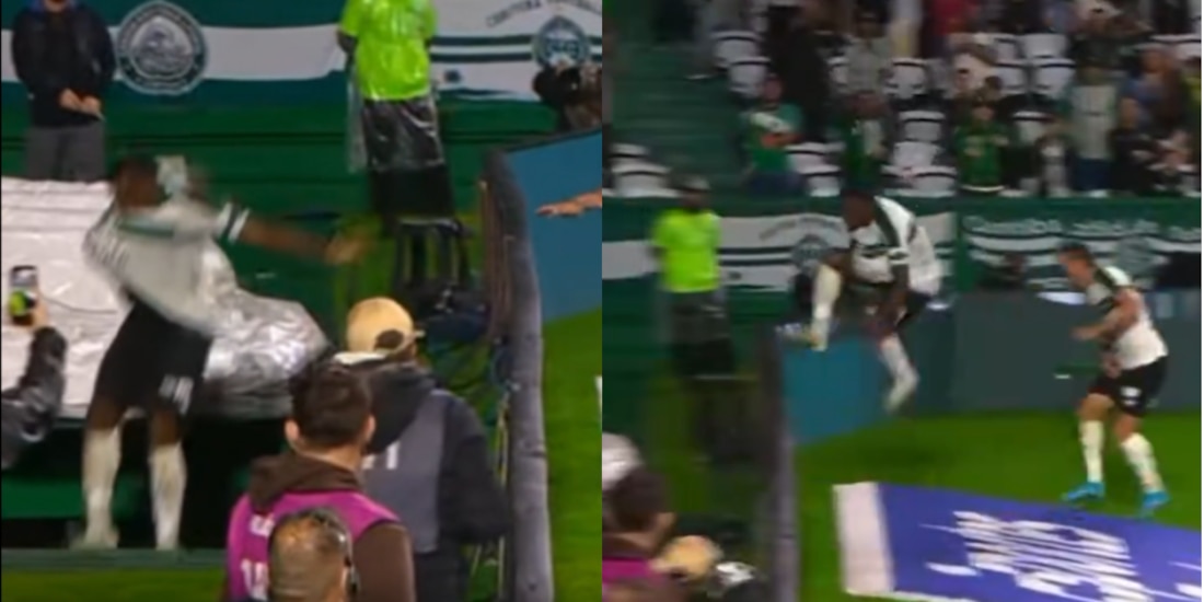 Futbolista brasileño cae a un túnel tras saltarse la valla.
