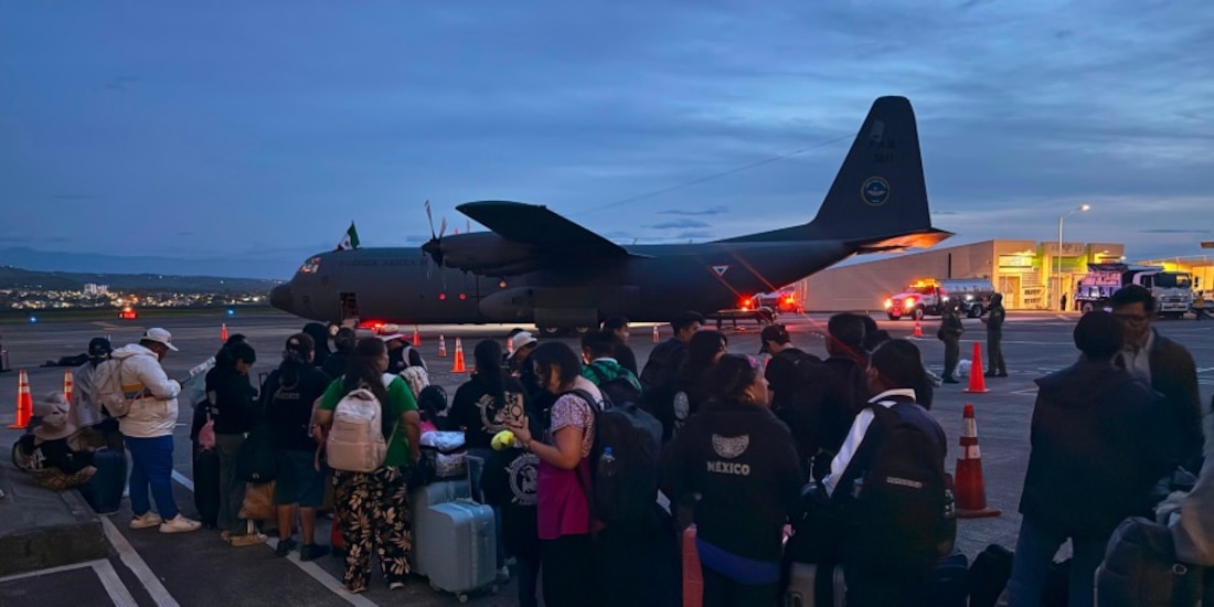 Imagen de los mexicanos repatriados.
