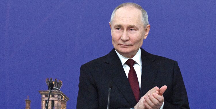 El presidente ruso, Vladimir Putin, durante un acto en la Universidad Estatal Lomonosov de Moscú.