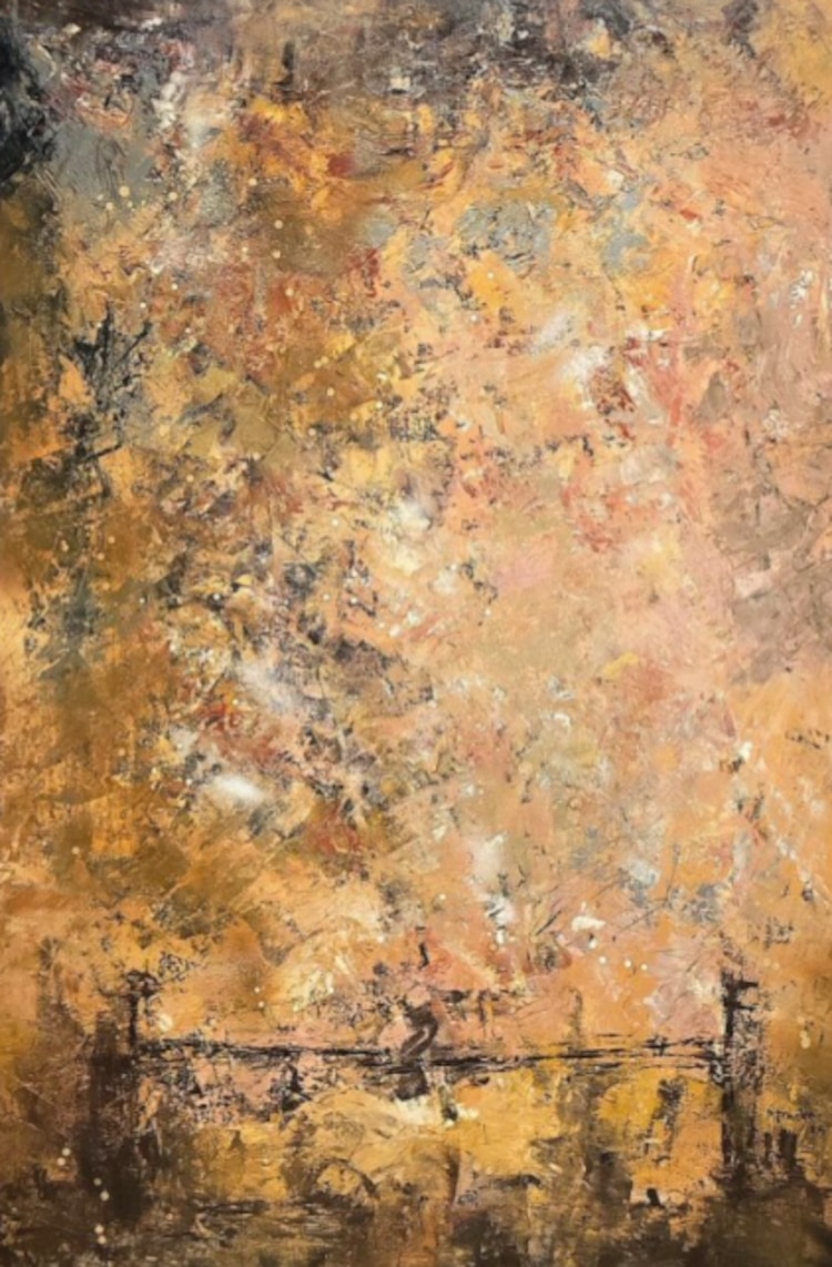 El puente. Acrílico sobre tela.