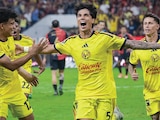 Kevin Álvarez celebra el último gol de la noche para los azulcremas, ayer, en tierras tapatías.