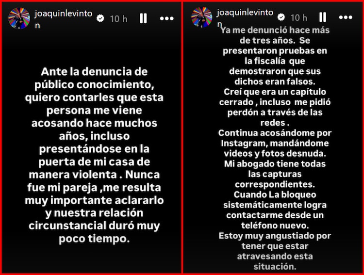 Comunicado de Joaquín Levinton