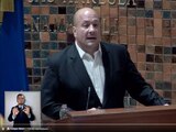 Enrique Alfaro al dar un mensaje por su Tercer Informe de Gobierno en Jalisco.