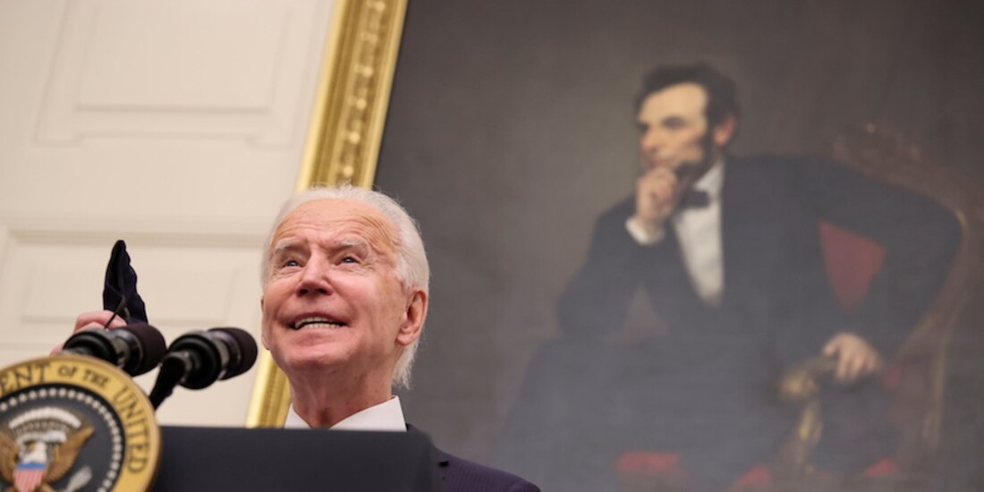 El mandatario, durante un evento de respuesta al Covid en la Casa Blanca, ayer.