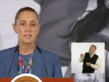 Claudia Sheinbaum este jueves en Palacio Nacional.