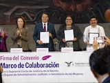 Firma de convenio entre la SCJN y la Secretaría de las Mujeres.