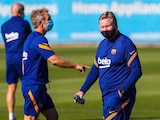 Ronald Koeman tuvo su primera práctica con el Barcelona sin la presencia de Messi.