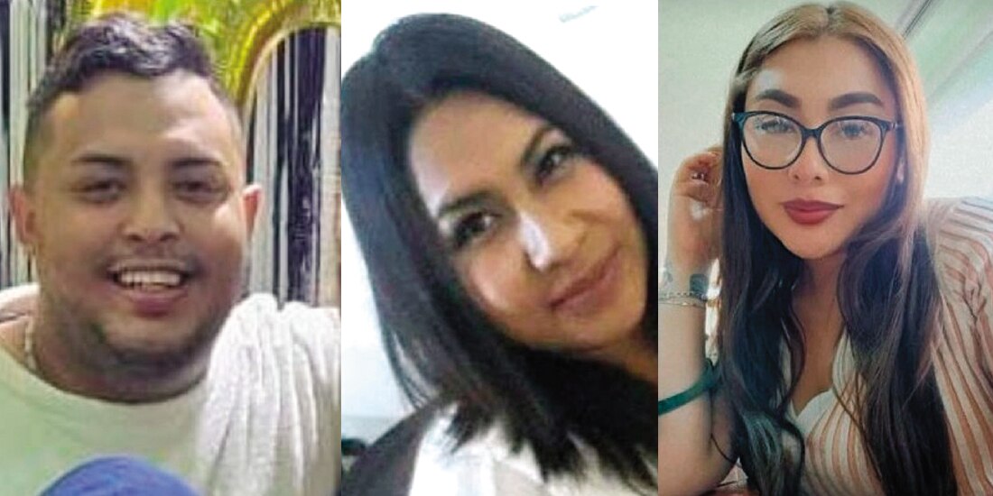 En la imagen, los jóvenes desaparecidos Raúl González, Noemí López y Angie Pérez.