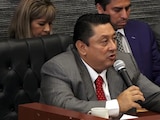 Uriel Carmona Gándara, fiscal de Morelos, durante su comparecencia de este miércoles en el Congreso del Estado.