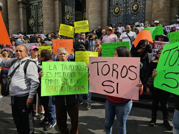 Manifestantes en el Centro.
