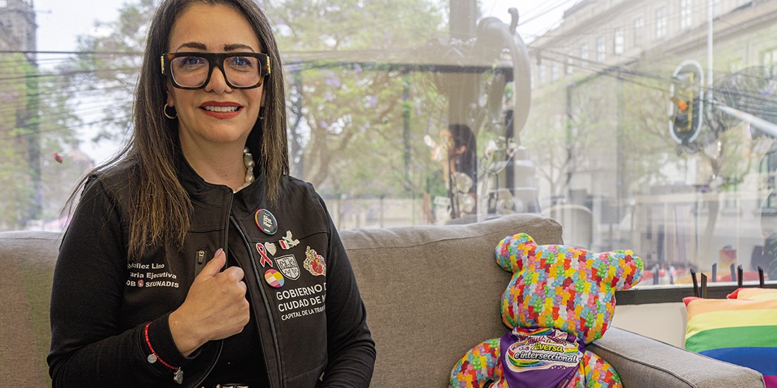HILDA TÉLLEZ en entrevista, ayer, en las oficinas de la Unidad de Atención a la Diversidad Sexual