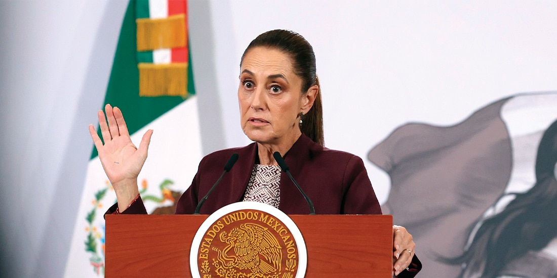 LA MANDATARIA federal, ayer, en conferencia de prensa.