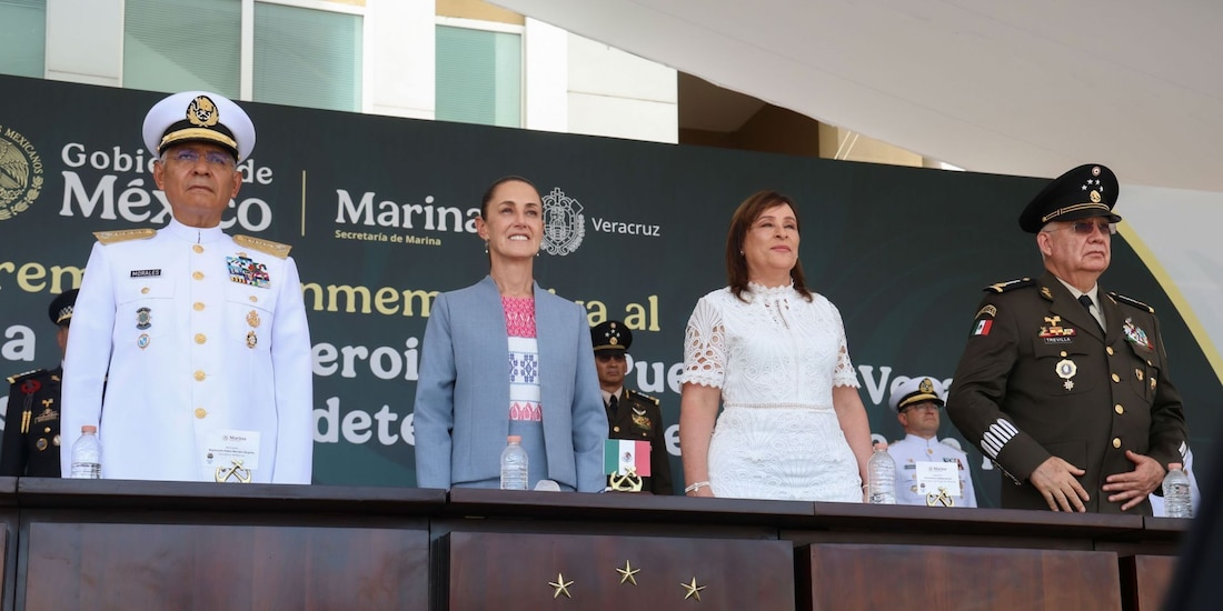 Claudia Sheinbaum Pardo, Presidenta de México encabezaron el 112 Aniversario de la Gesta Heroica del Puerto de Veracruz