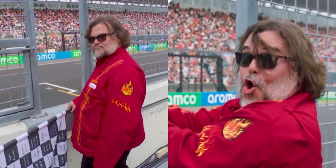 Jack Black ondea la bandera a cuadros en el GP de Japón y se hace viral