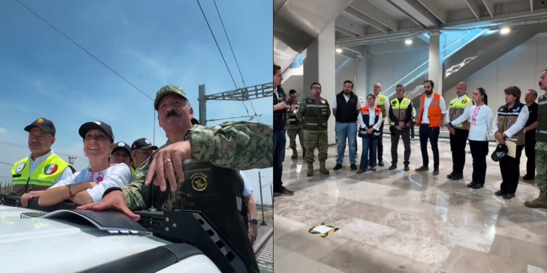Claudia Sheinbaum supervisa avances del tren Ciudad de México-AIFA-Pachuca.