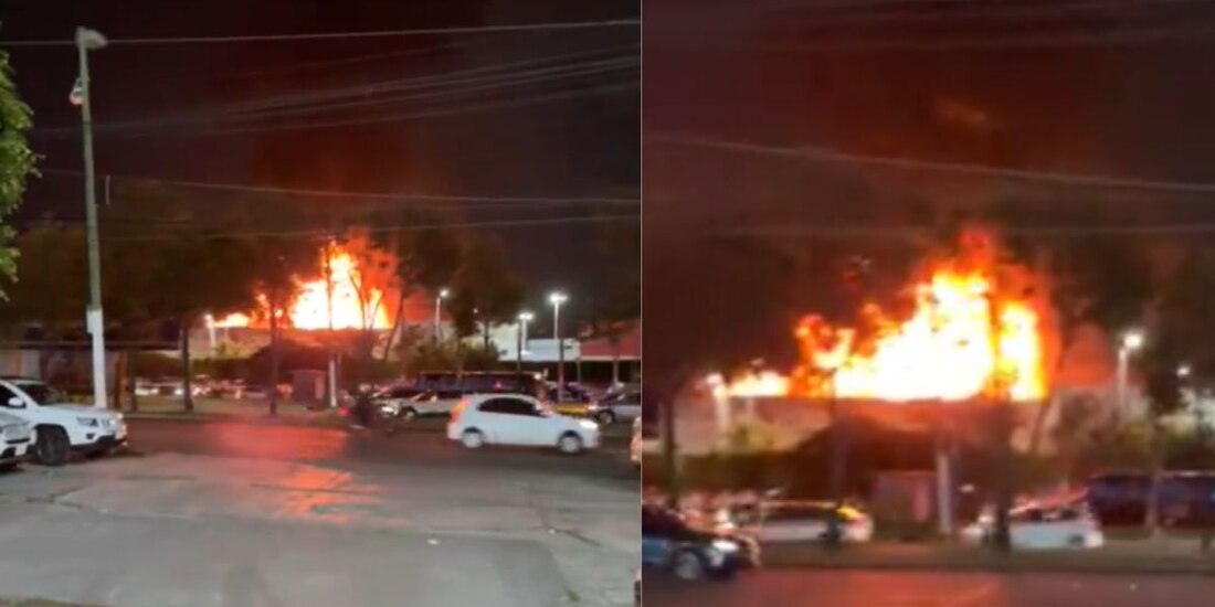 Esta noche se reportó un fuerte incendio en Zapopan, Jalisco.