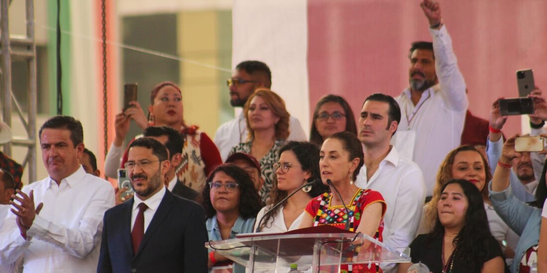 Claudia Sheinbaum, durante su participación en la Asamblea Informativa de la Reforma Eléctrica, en CDMX.