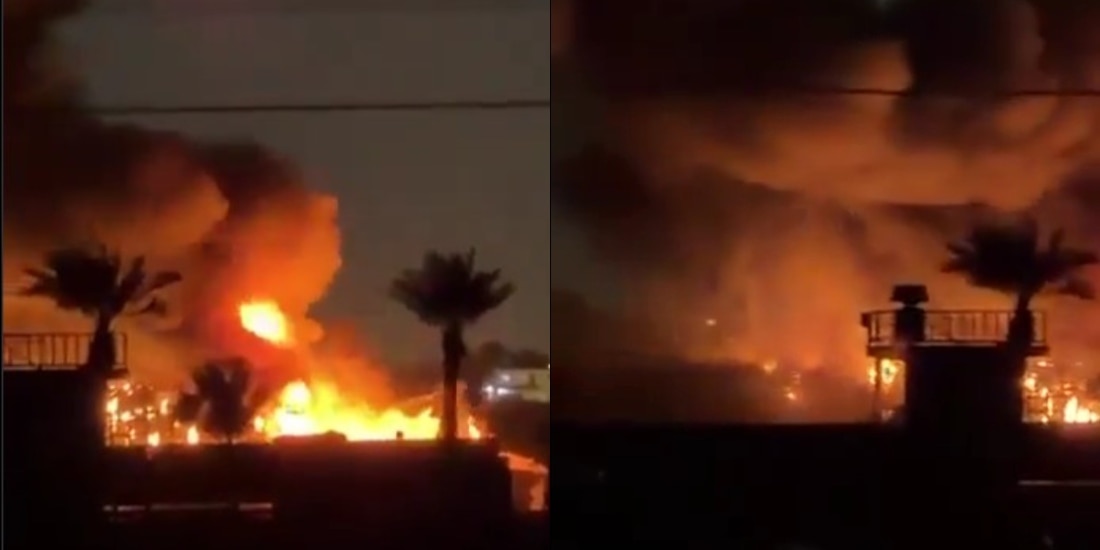 Atacan con drones la base estadounidense Victoria en Bagdad, Irak.