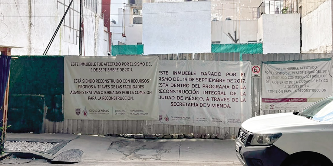 Predio que forma parte del Programa de la Reconstrucción Integral de la CDMX.