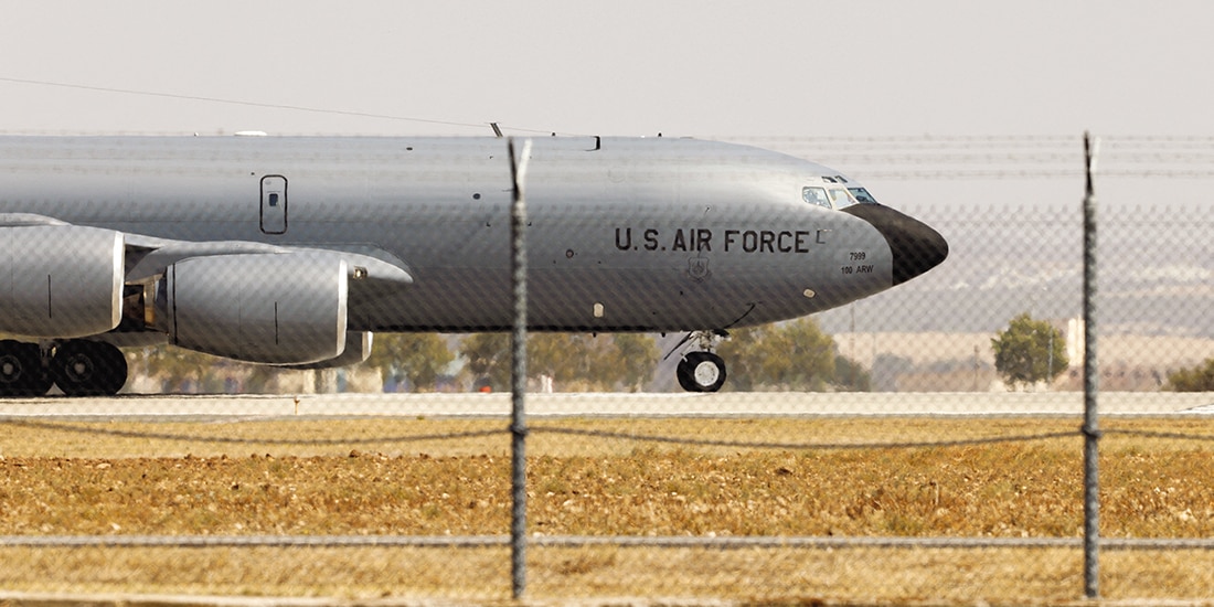 Boeing Stratotanker de EU en la Base Aérea de Moron en España, en foto de archivo.