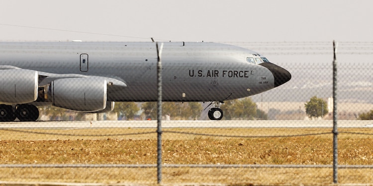 Boeing Stratotanker de EU en la Base Aérea de Moron en España, en foto de archivo.