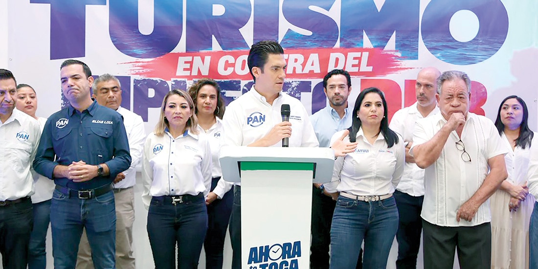 El líder partidista, ayer, en conferencia de prensa.