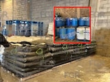 Decomisan 49 toneladas de químicos y armas en bodega de El Diez, en Sinaloa.