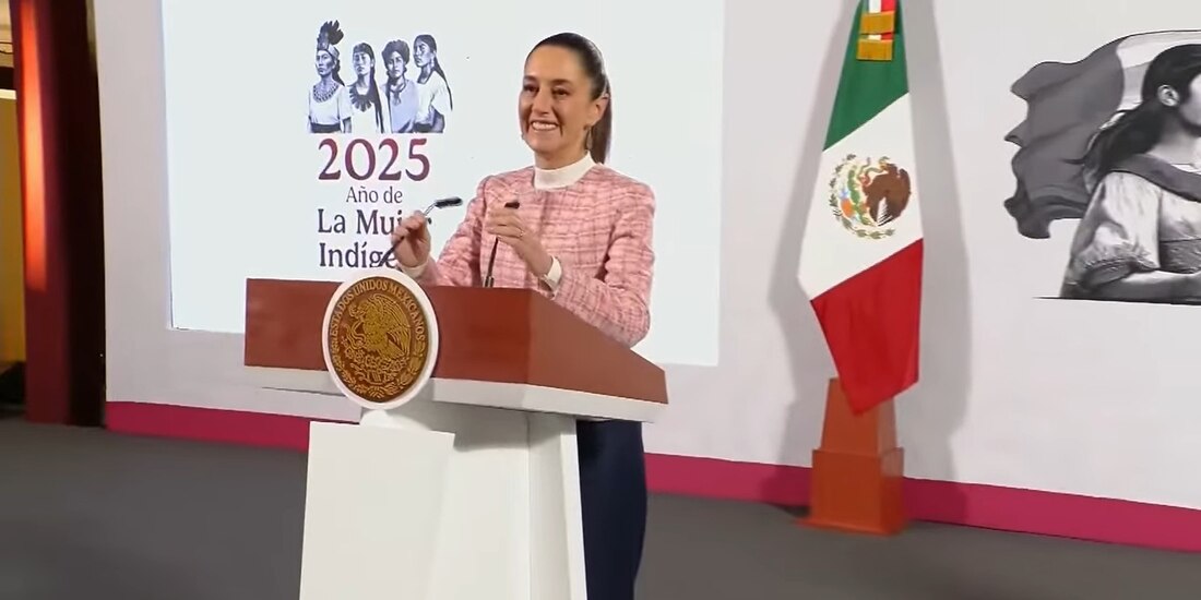 La Presidenta Claudia Sheinbaum este jueves en Palacio Nacional.