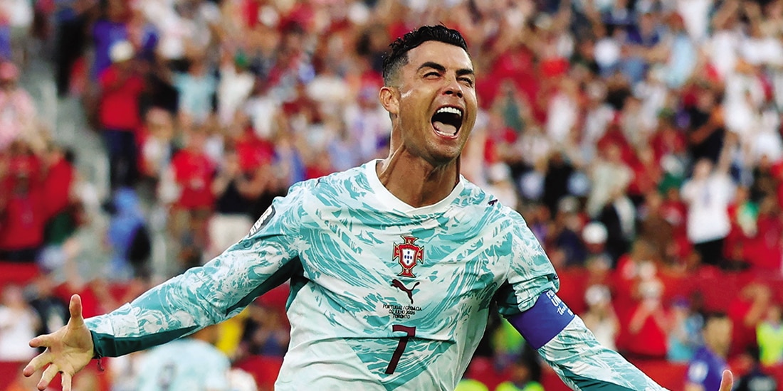 CRISTIANO celebra su anotación, ayer.