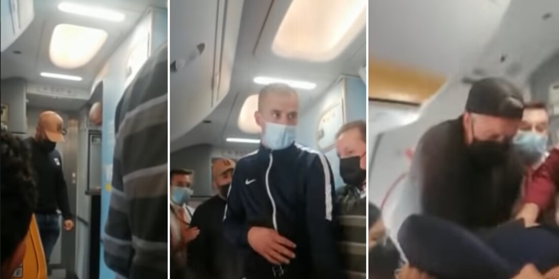 Hombre "se vuelve loco" en un avión y amenaza con abrir puerta