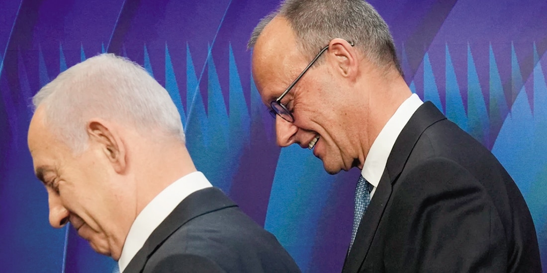 Benjamin Netanyahu y Friedrich Merz, ayer