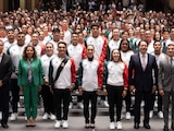 Imagen del abanderamiento de la delegación que representará a México en Santo Domingo 2026.
