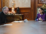 Claudia Sheinbaum con Pietro Parolin este miércoles en Palacio Nacional.