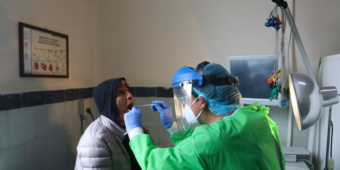 Toma de muestra para coronavirus.
