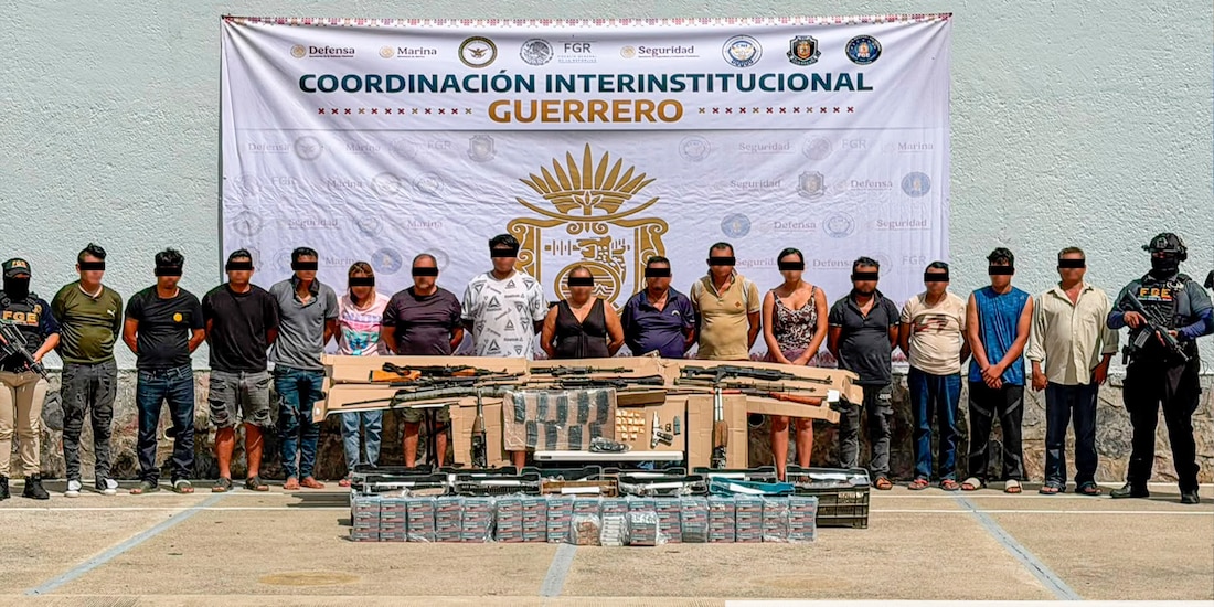 Detenidos 16 presuntos integrantes de Los Ardillos en Acapulco, Guerrero.