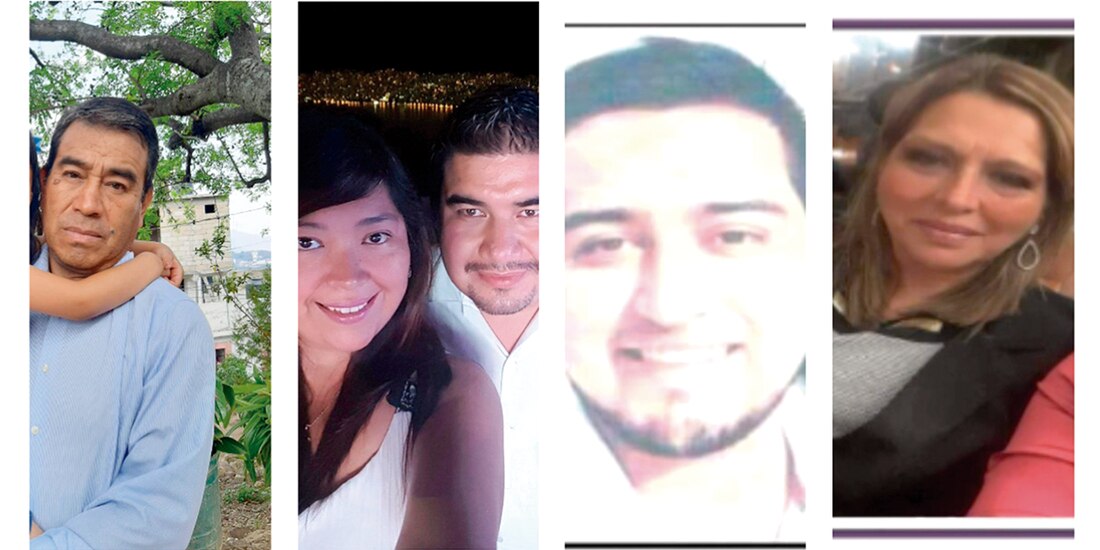 De izq. a der.: Marco Toledo, Silvia Arce, Alberto Sánchez, Alberto Toledo y Guadalupe Denova, los plagiados.
