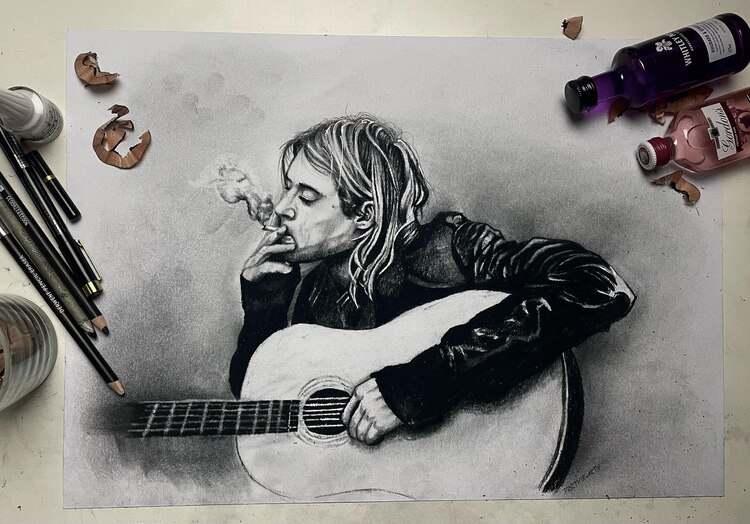 Un diseño alusivo al cantante y exlíder de Nirvana Kurt Cobain.