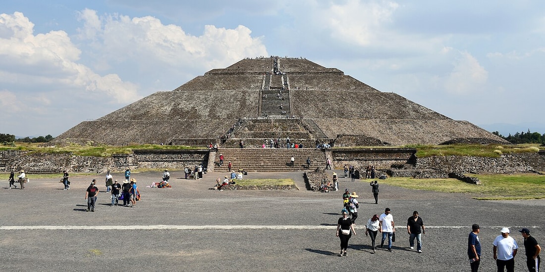 Aspecto de la zona arqueológica de Teotihuacán.