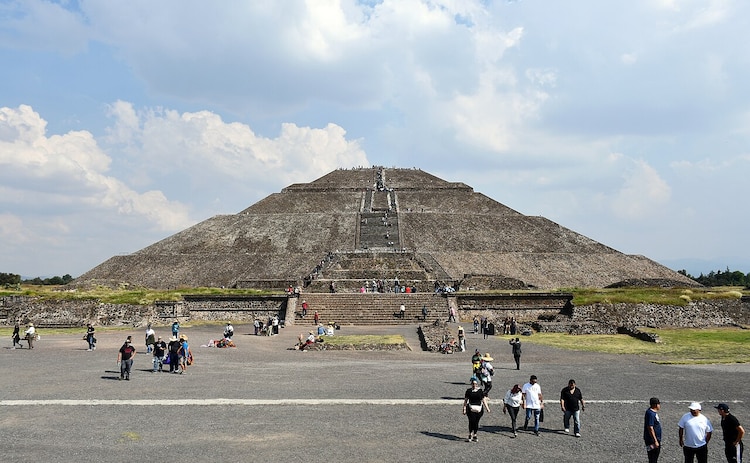 Aspecto de la zona arqueológica de Teotihuacán.