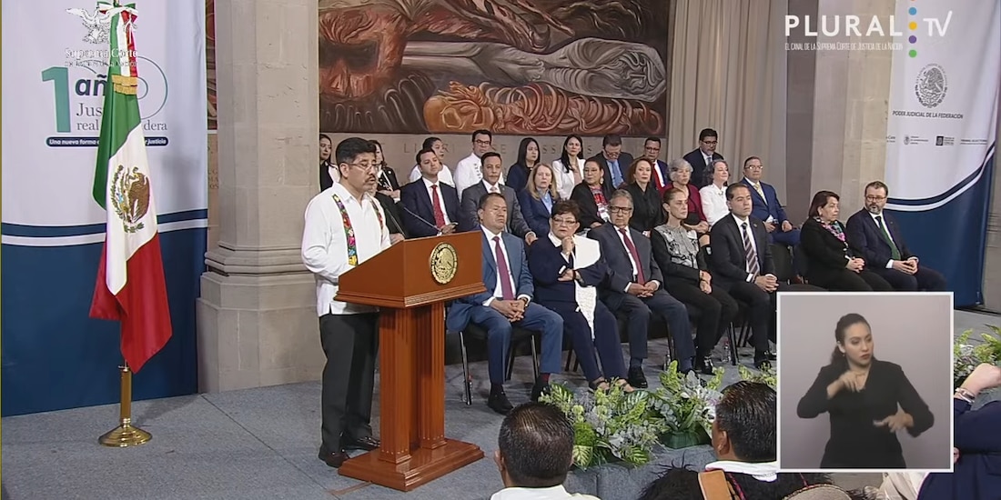 Hugo Aguilar, ministro presidente de la SCJN, en su mensaje.