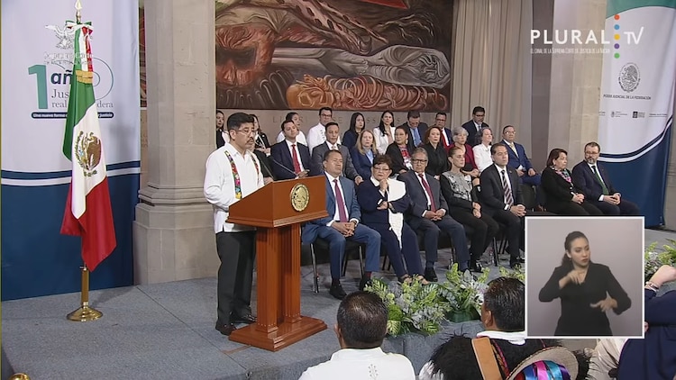 Hugo Aguilar, ministro presidente de la SCJN, en su mensaje.