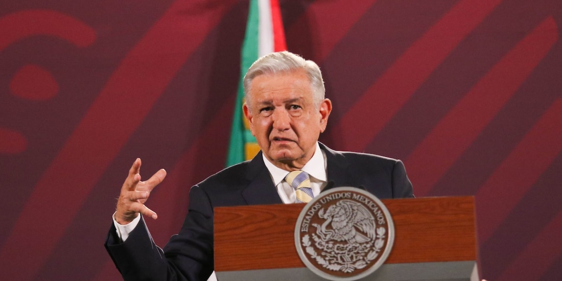 Presidente López Obrador, durante una conferencia matutina de Palacio Nacional.