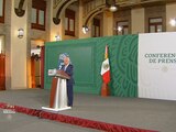 AMLO, presidente de México, en su conferencia de este jueves 15 de julio.