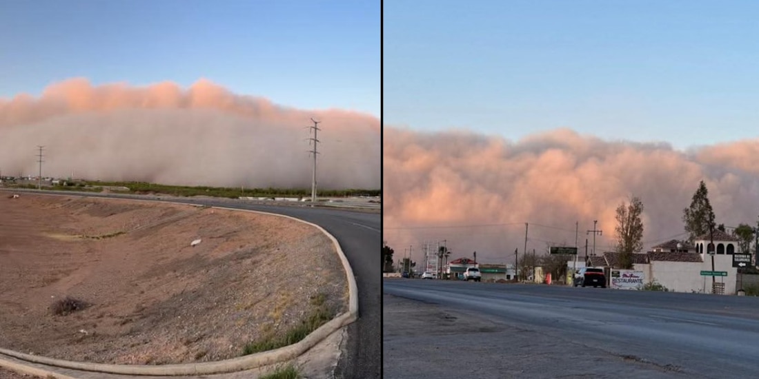 Una intensa tormenta de arena tipo haboob se registró en Chihuahua.
