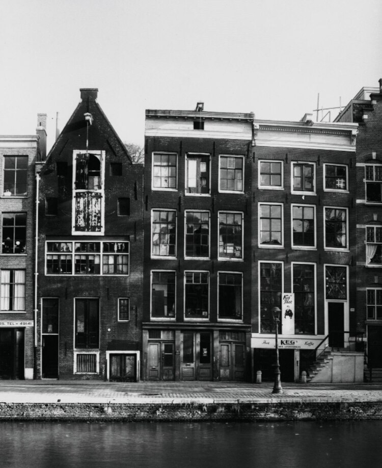 Imagen de la casa en la calle Prinsengracht, en 1947.