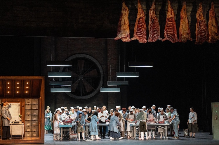 Los artistas, durante un ensayo del montaje