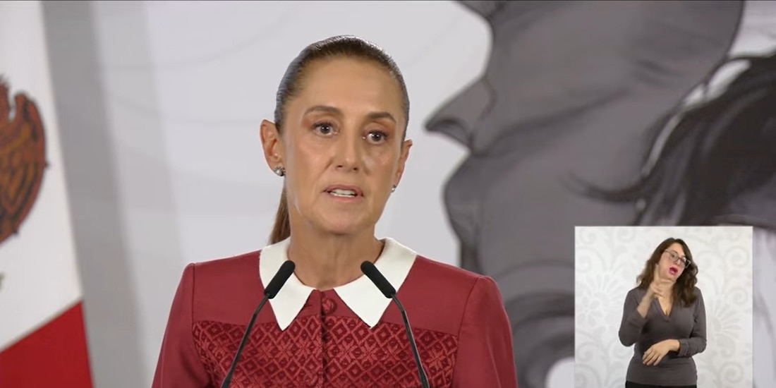 Claudia Sheinbaum este martes 2 de junio en su conferencia de prensa en Palacio Nacional.