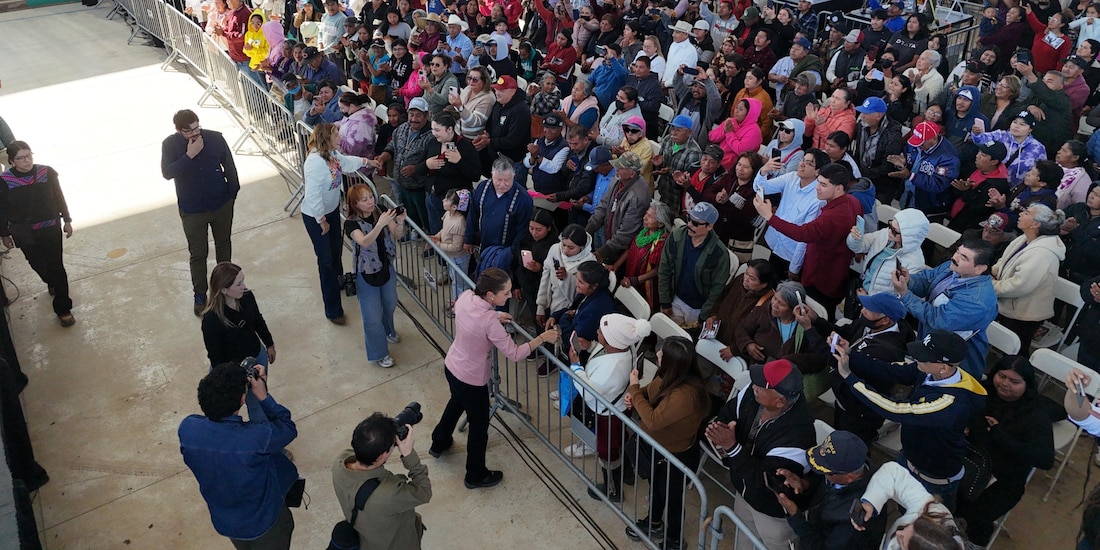 Presidenta Claudia Sheinbaum durante el anuncio del Plan de Justicia San Quintín.