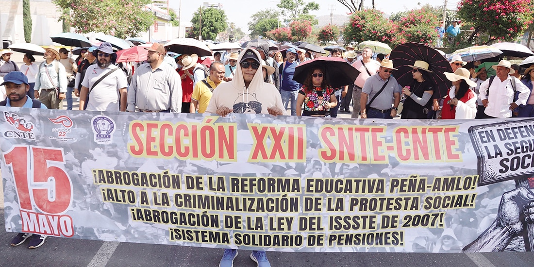 La sección 22 de la CNTE se manifestó en Oaxaca el Día del Maestro el pasado 15 de mayo.